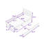 Lit plateforme simple en bois avec lit gigogne et tête de lit-1259657291