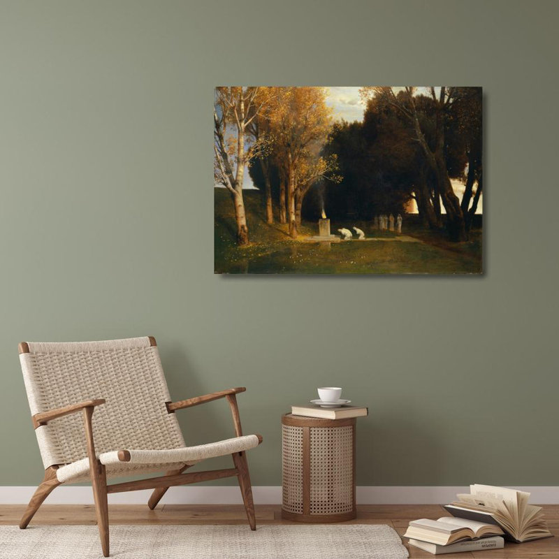 «The Sacred Grove» par Arnold Böcklin - Art mural sur toile tendue avec châssis, H 48 po x l 33 po