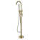 Circular Double Handle Floor Mounted Clawfoot Tub Faucet
