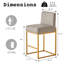 Ensemble de 2 tabourets de comptoir 26 po en similicuir moderne gris avec base dorée-848678608-848678699