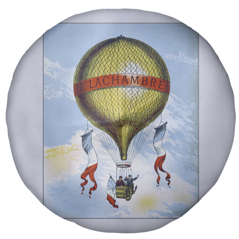 Coussin de plancher rond, 27,5 po x 55,5 po, Bleu pastel