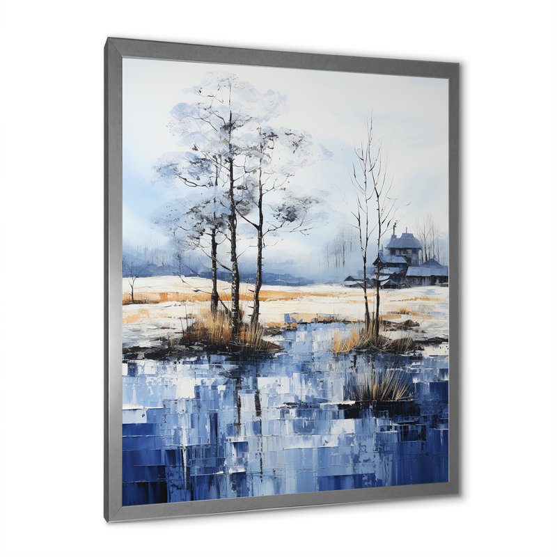 Snow Winters Solitude VI - impression, H 20 po x l 12 po x P 1 po, Cadre photo argenté