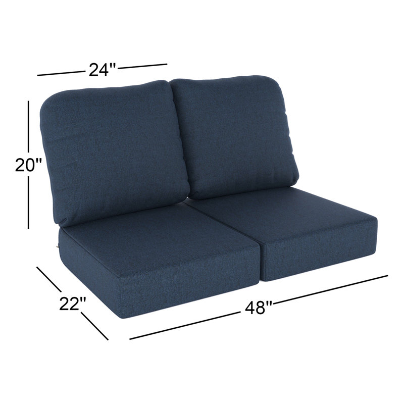Ensemble de coussins de causeuse Amala Sunbrella®, Spectre indigo Sunbrella®