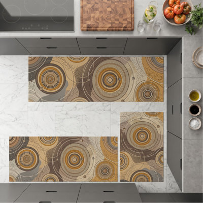 Tapis de cuisine lavables circulaires antidérapants