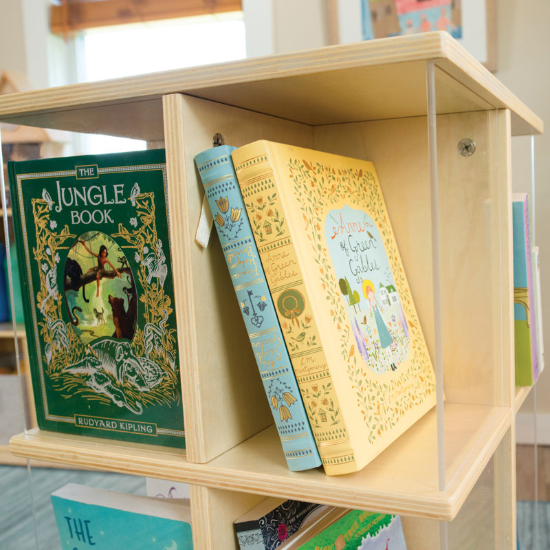 EdQ Essentials Rotating Book Display 3 Tier, Natural