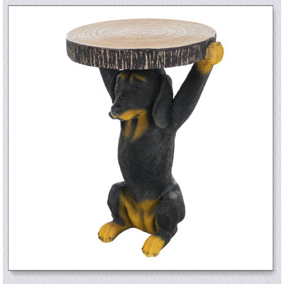Table d'appoint de statue de chien MGO peinte à la main, parfaite pour la décoration intérieure et extérieure avec une touche ludique