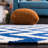 Emek Hand Woven Flat Weave Wool/Cotton Chevron Rug in Ivory/Blue-432525359