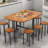 Multifunction Table Drop Leaf Dining Table - 47" Wooden Foldable Kitchen Table With 6 Wheels (Brown)