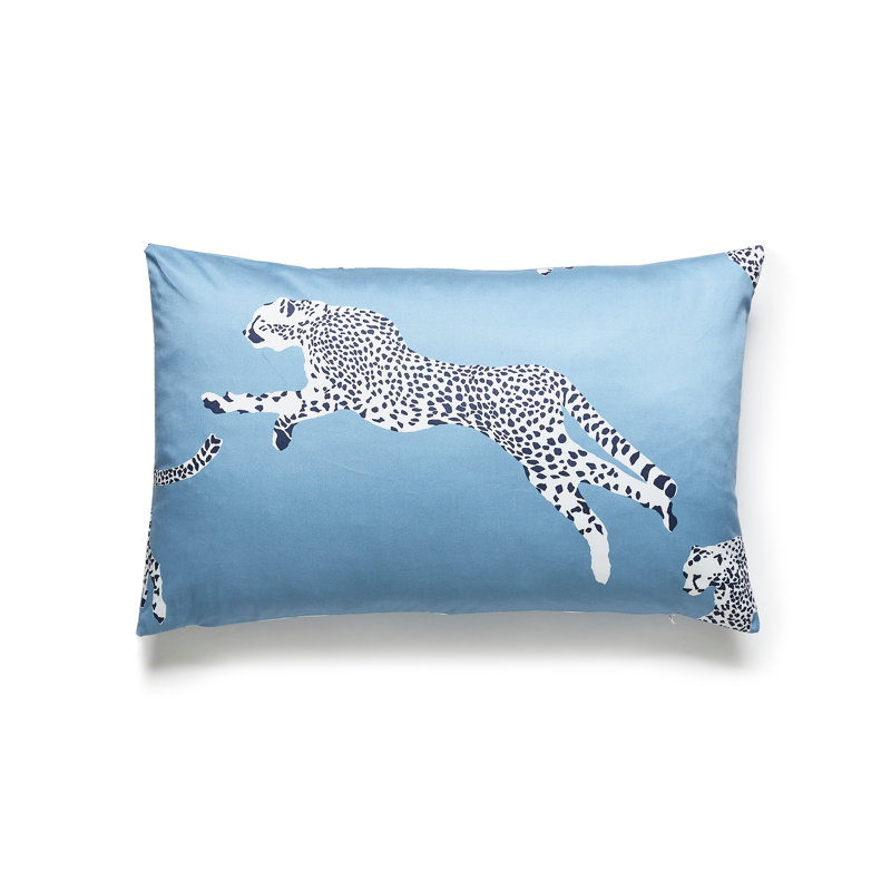 Leaping Cheetah Sahara Lumbar Pillow, Cloud Nine