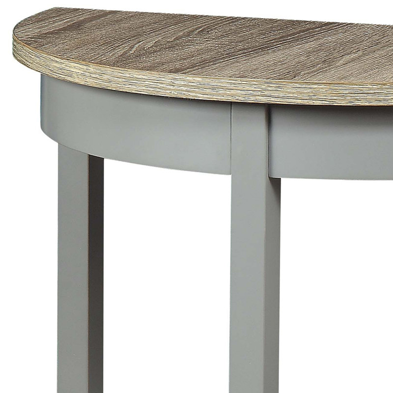 Console en chêne naturel Justino et finition grise