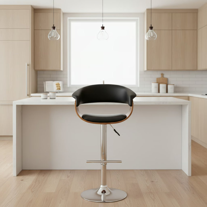 Tabouret de bar pivotant en similicuir Isar