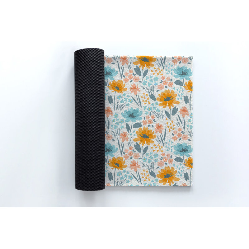 Non-Slip Floral Outdoor Doormat