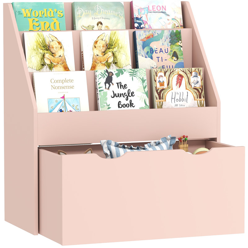 70cm H X 62.5cm W Kids Bookcase, Pink