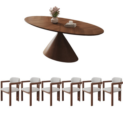Solid wood multi-layer board dining table set