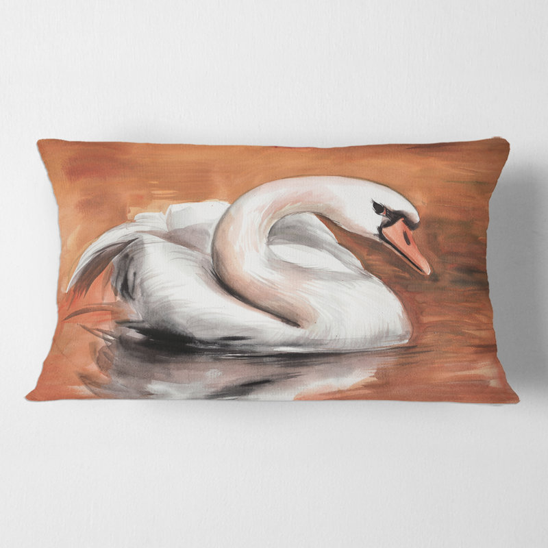 Housse et insert de coussin rectangulaire Swan on the Water