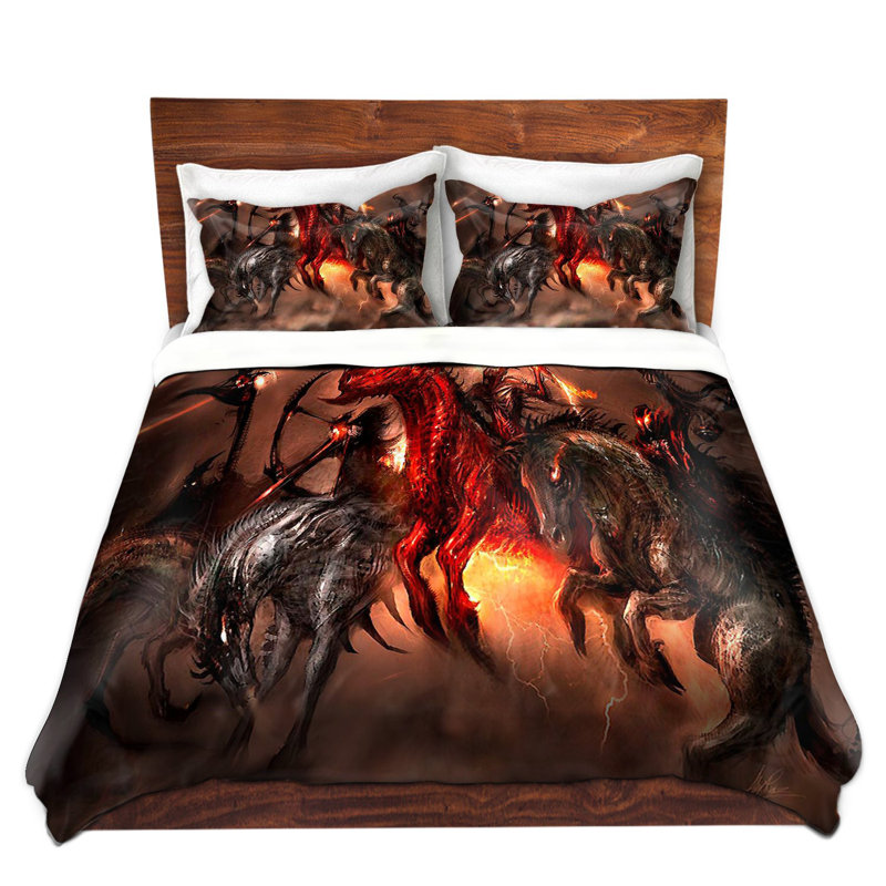 Housses de couette Alex Ruiz Four Horsemen Dragons, Housse de couette simple + 1 taie décorative stan