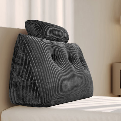 Comfort Wedge Pillow Headboard,  Soft Twin Triangular Pillow, Reading Pillow, Backrest Cushion Headboard Gap Pillow For Back, Gray