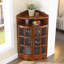 Armoire de coin en bois massif brun