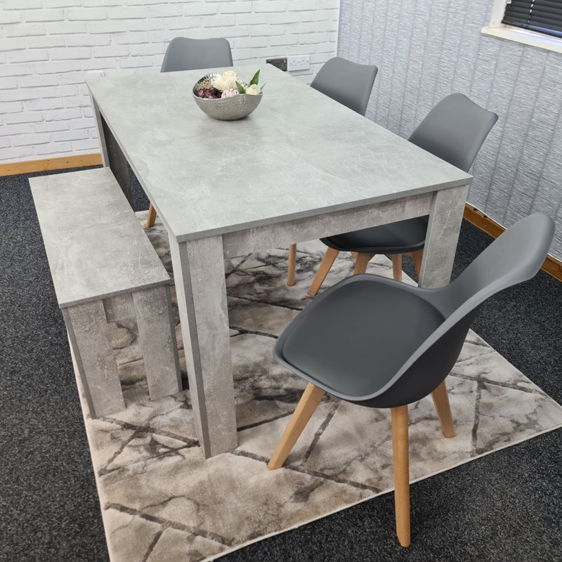 Oneridge 6 - Person Dining Set, Dark Grey, 75cm H x 140cm W x 80cm D