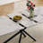 59-Inch Modern Rectangle Expandable Dining Table With Retractable Leaf, Sintered Stone Top & Black Carbon Steel X-Base, Sturdy 4-6 Person Table For Small Apartments-984636380