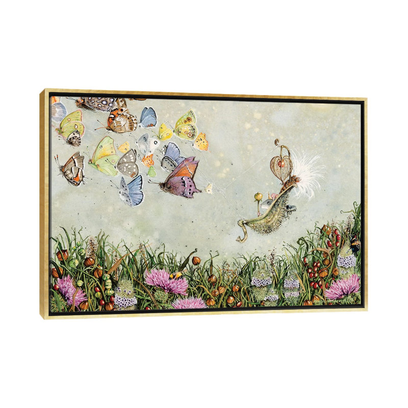 "Laisser le Summer Palace" par Maggie Vandewalle-reproduction d’art, H 32 po x l 48 po x 1,5 po, Toile encadrée d'or