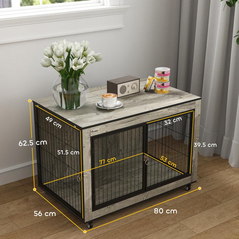 Dog Crate Furniture on Wheels for Medium Dogs