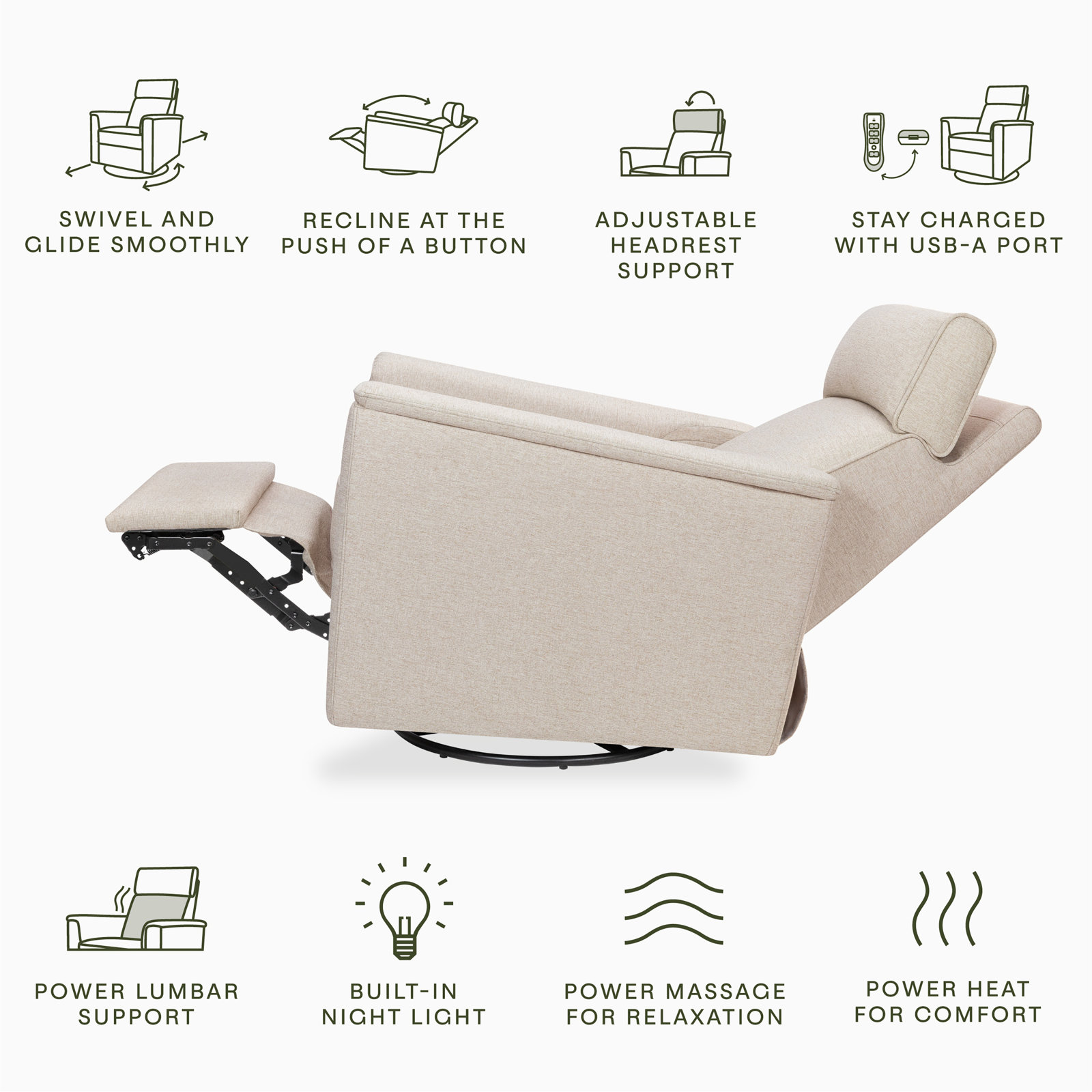 Willa Swivel Glider, Performance Beach Eco-Weave