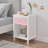 26.77''H Wooden Nightstand with One Drawer One Shelf for Kids, Adults, White+Golden handle-660845177