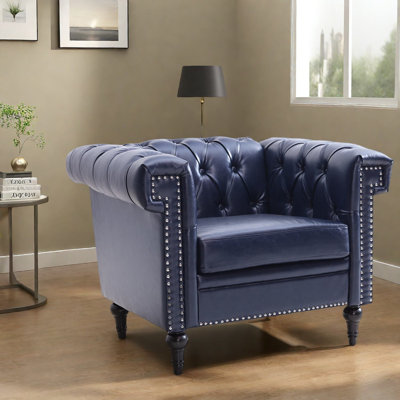 Canapé compact 1 place bleu Pu