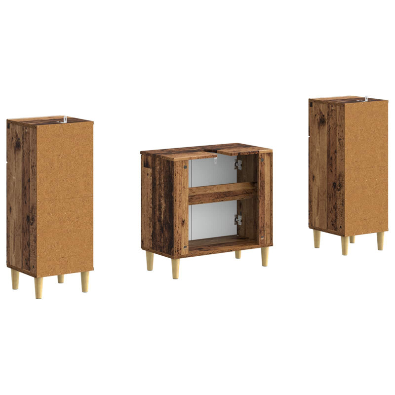 Bathroom Storage Furniture Set, Old Wood
