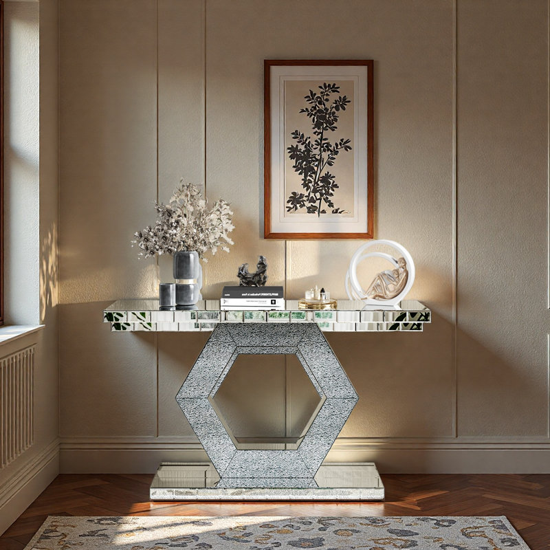 Miroir d'entrée hexagonal en cristal Sparkling