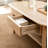 39"W Solid Oak Mid-Century Modern Coffee Table with Drawer and Storage Shelf-359090615-359090610