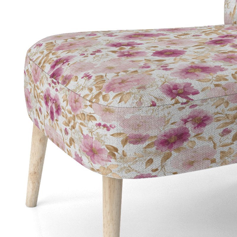 Chaise d'appoint Floral - chaise d'appoint crème Whisper Gold, Chaise d'appoint sans accoudoirs