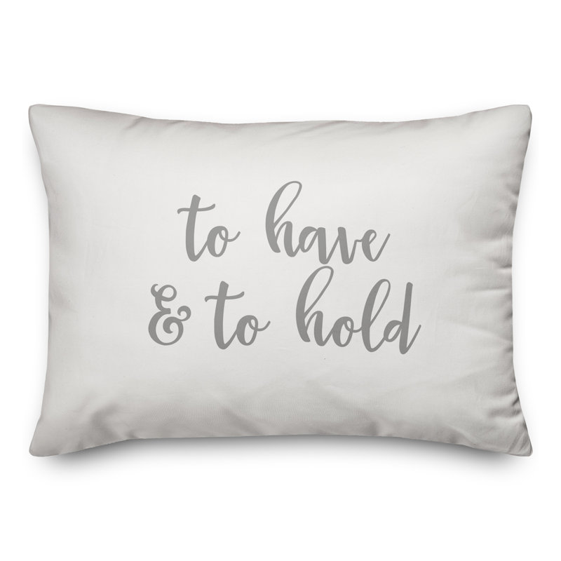  Coussin «To Have And To Hold», Gris / blanc