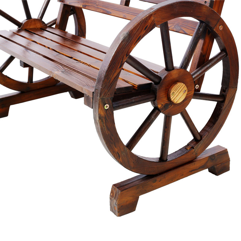 Banc en bois, banc d'extérieur avec assise et dossier à lattes