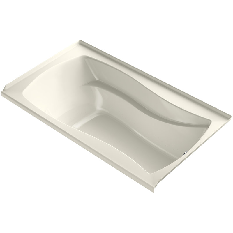 Mariposa 66" x 35.875" Drop In Whirlpool Bathtub, Biscuit, Droite