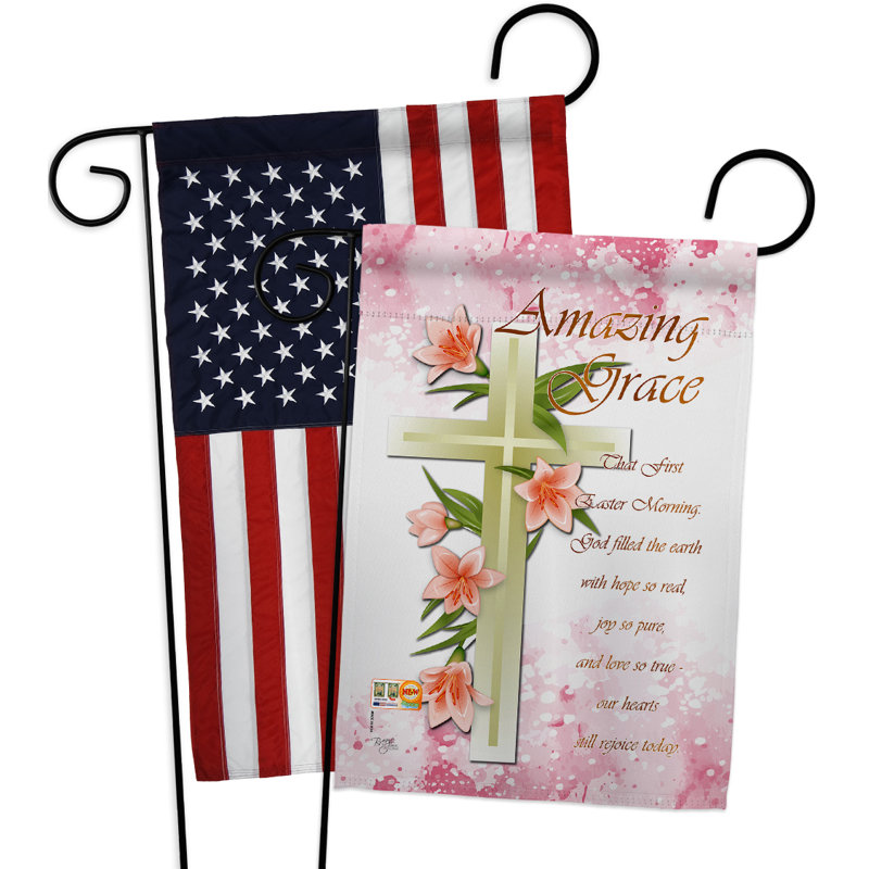 Amazing grace polyester à 2 faces 18,5 x 13 po drapeau de jardin