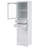 63" Tall Bathroom Storage Cabinet With Glass Doors, Free-Standing, Two Drawers, And Adjustable Shelves, MDF Board-114069804
