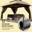 Gazebo, moustiquaire pour patio avec toit ventilé-123218981