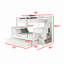 Lit simple superposé au dessus d'un lit double avec lit gigogne et rangement, aucun sommier requis, blanc-706958134