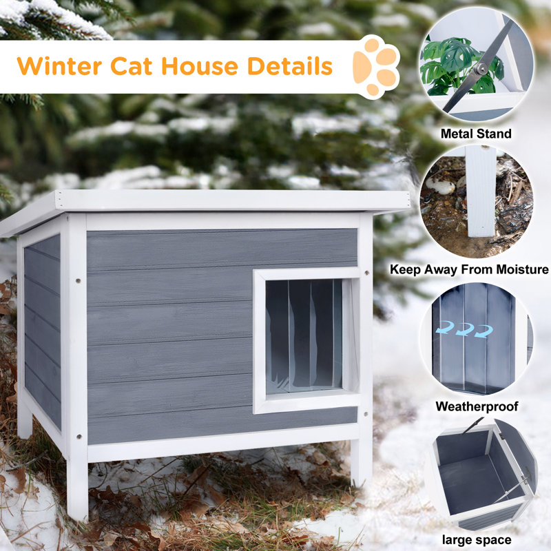 Outdoor Cat House Weatherproof Ciokea ,Feral Cat House
