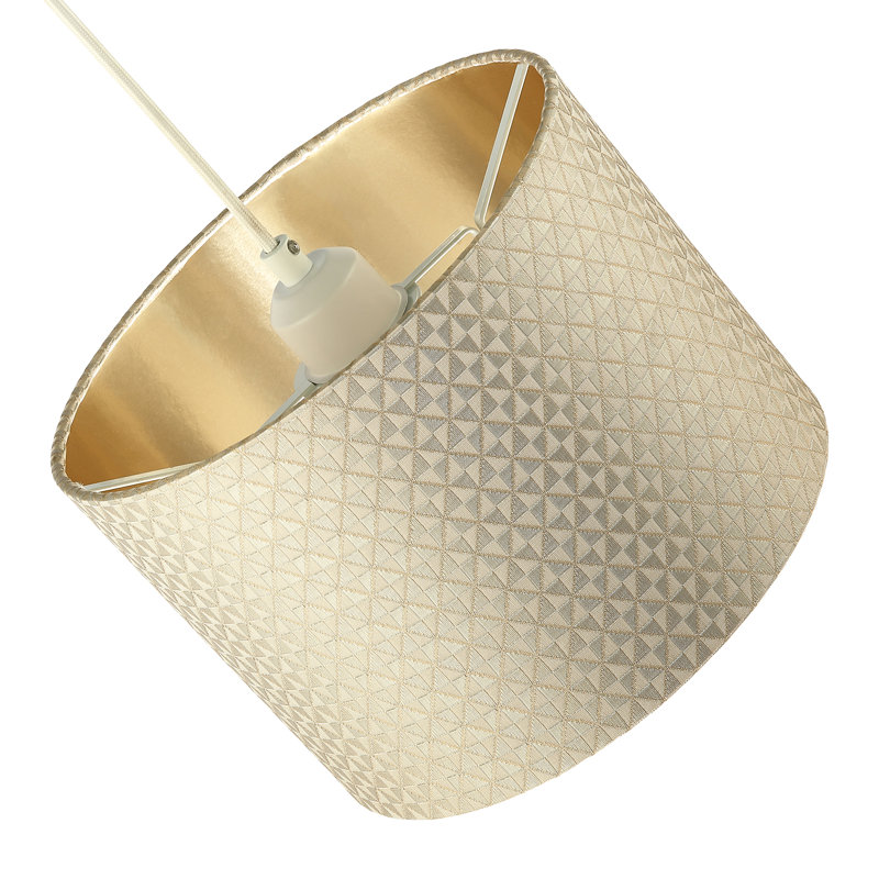 Light Shimmer Drum Lamp Shade With Inner Champagne Gold Lining By