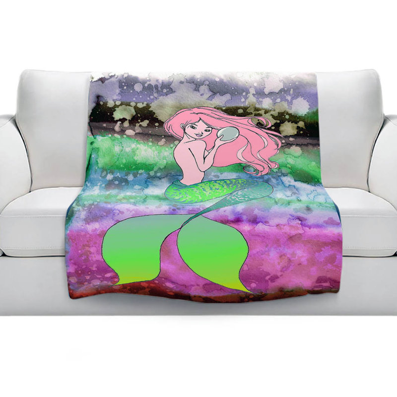 Couverture sherpa doux 2 sirène perle, l 51 po x L 60 po