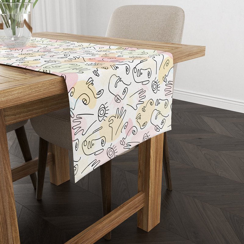 Chemin de table Varnell, Jaune / rose