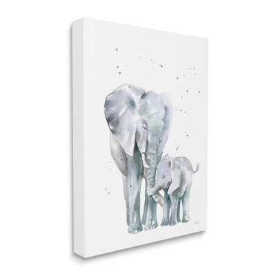 «Loureux éléphant famille câlins» par Katrina Pete - peinture sur toile tendue