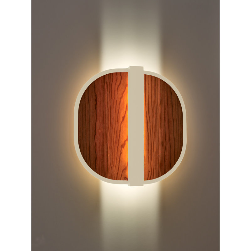 Omma 1 - Light LED Flush Mounted Sconce, Matte Black, Natural Cherry