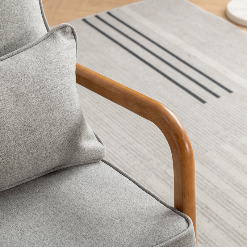 Holdyn Upholstered Armchair, Gray Linen Blend