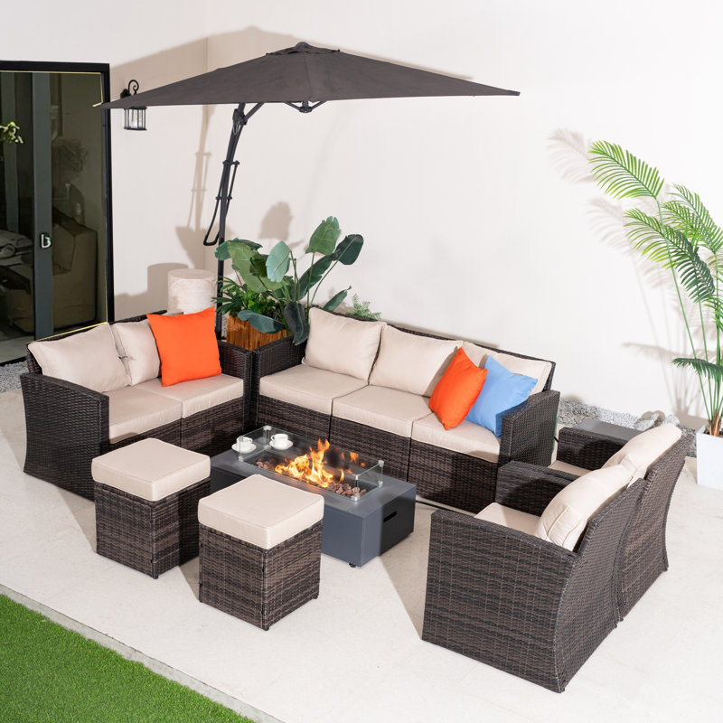 Teika 306cm Wide U-Shaped Patio Sectional Set