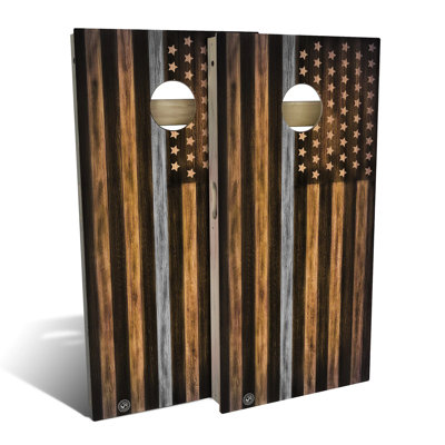Charred Corrections Gray Line Cornhole Board Set | Includes (2) Boards, (8) Bags & Optional Accessories