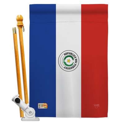 Drapeau du Paraguay de la nationalité mondiale, coussin décoratif vertical à 2 faces 28 x 40 po Ensemble de drapeaux